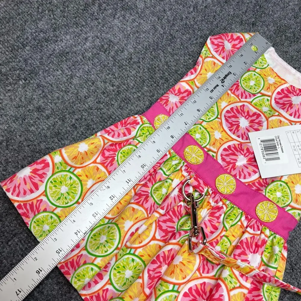 Doggie Design Citrus Slice Dog Dress with Matching Leash Size L